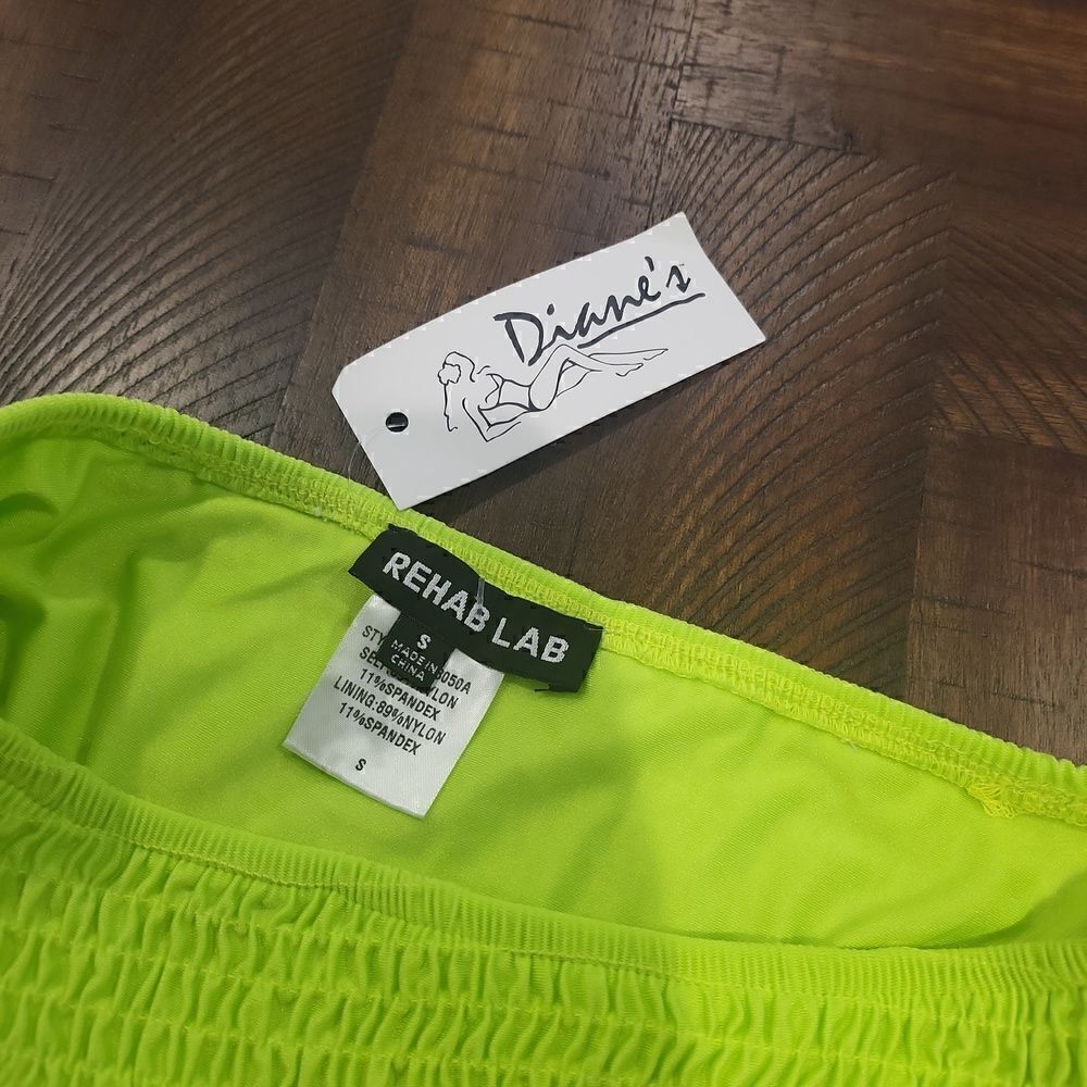 NWT! Lime Green Rouched High Cut Bikini Bottom Small - Picture 4 of 4